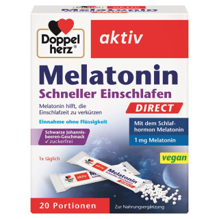 Doppelherz Melatonin fald hurtigere i søvn Direct 20portioner