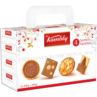 Kambly  Kuffert 4 slags medChocolade  400g