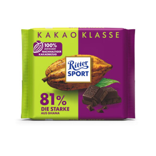 Ritter Sport 81% chokolade Ghana 100g