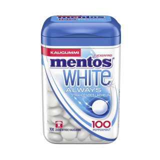 Mentos Gum White 100Styk  Dåse